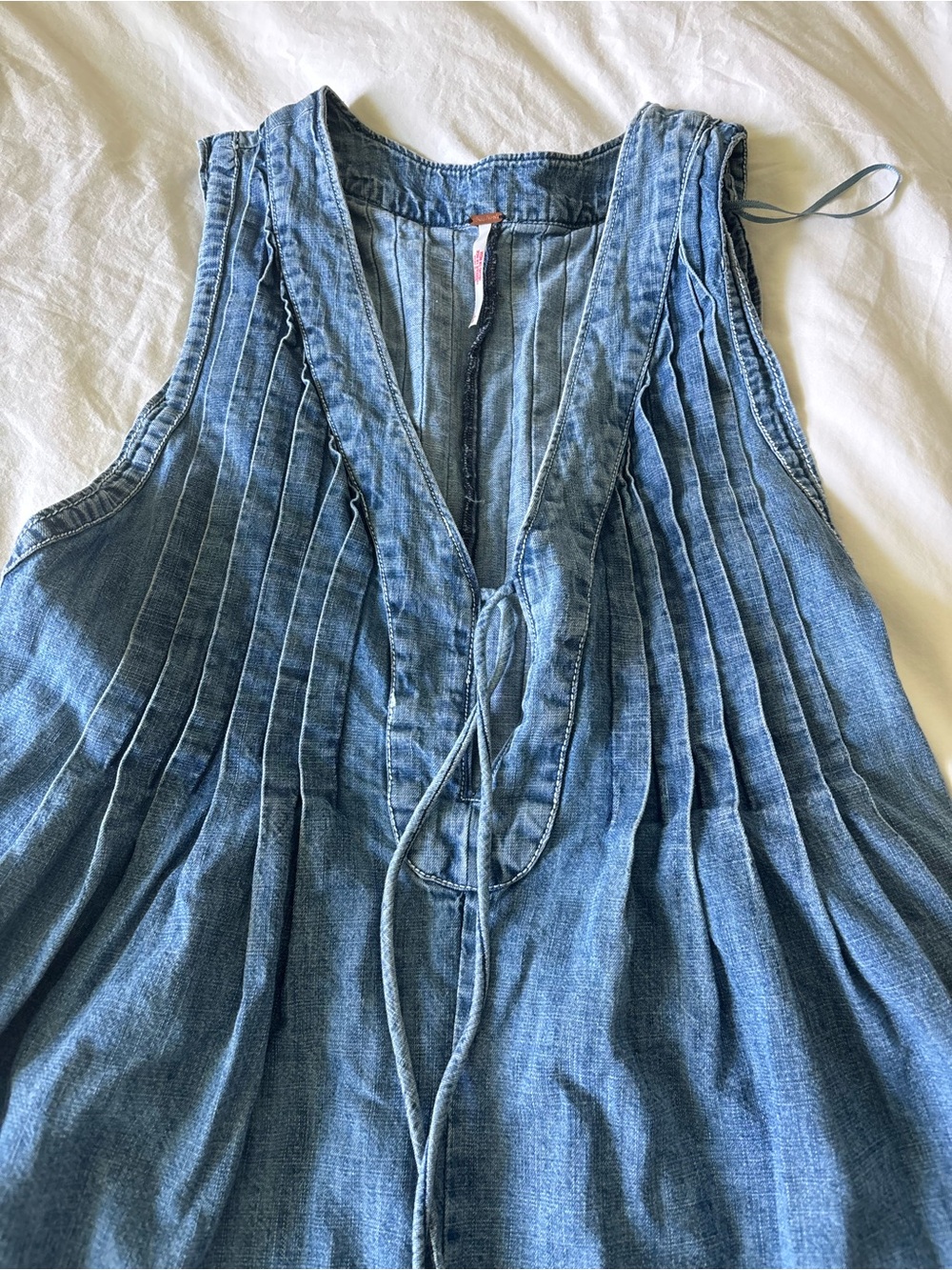 Free People Denim Webster Romper - Picture 4 of 7